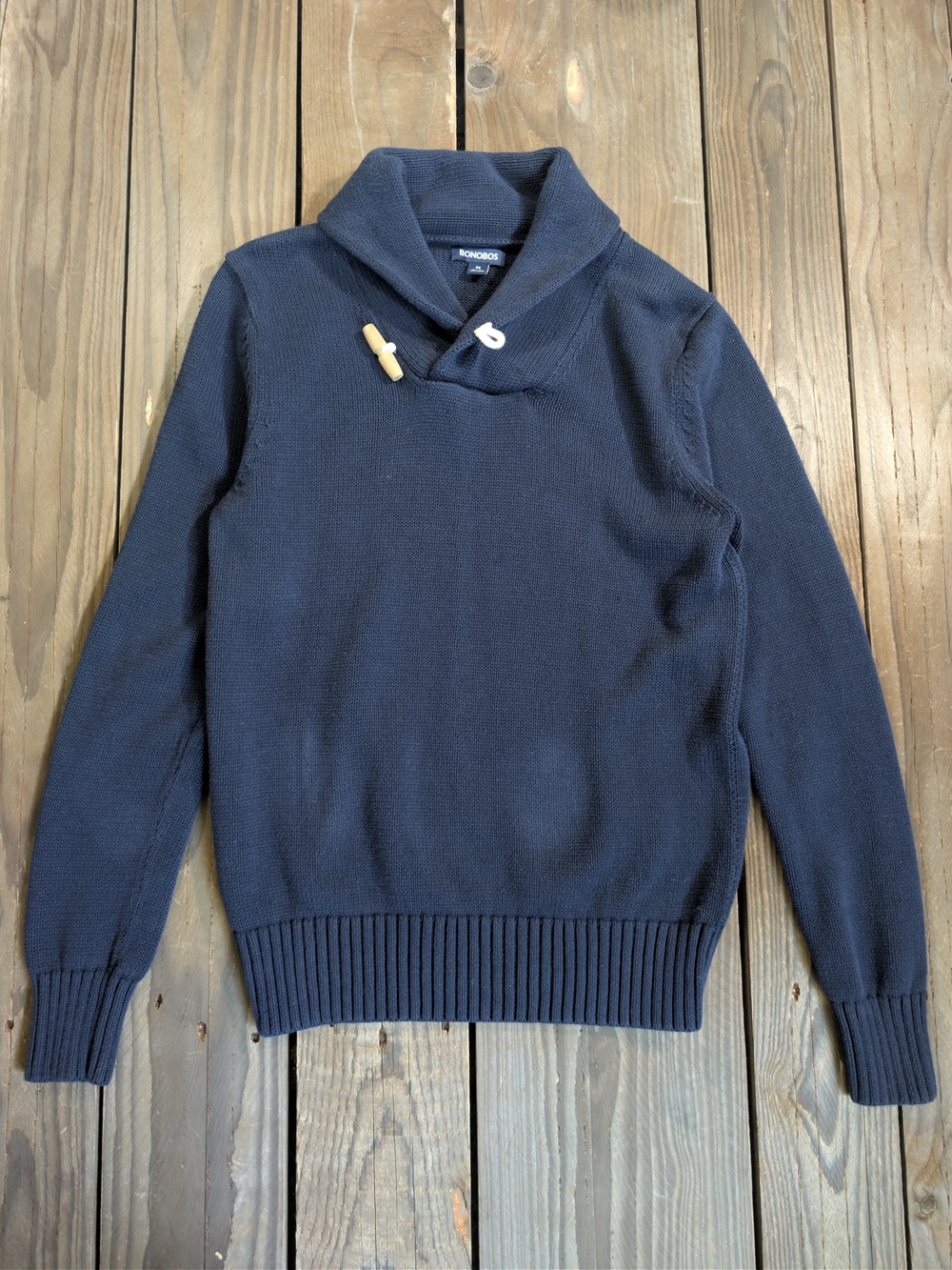 Bonobos Dark Navy Shawlneck Sweater with Toggle M
